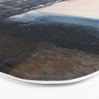 Navy, Brown  Beige Abstract Watercolor Bath Mat Gallery Image 3