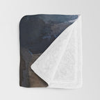 Navy, Brown  Beige Abstract Watercolor Throw Blanket Gallery Image 3
