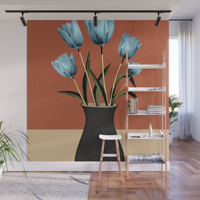 Tulips In Vase 3 Wall Mural Gallery Image 1