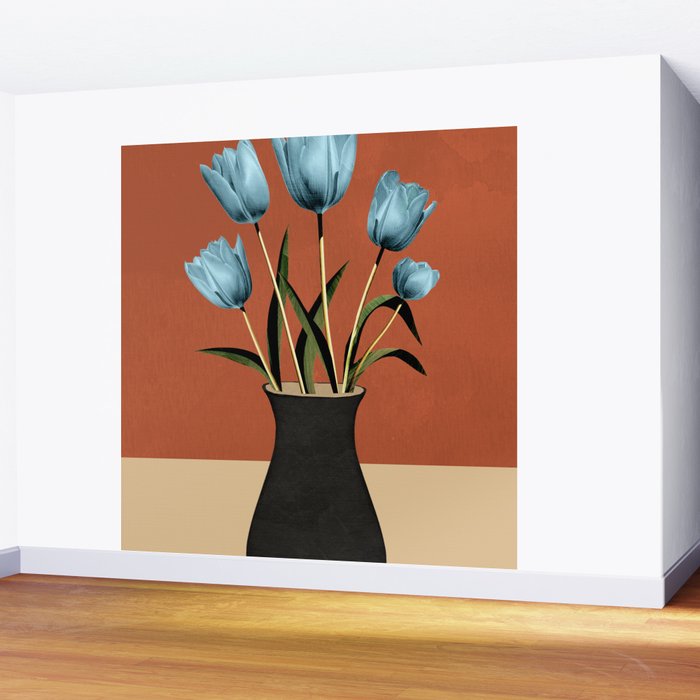 Tulips In Vase 3 Wall Mural Gallery Image 2