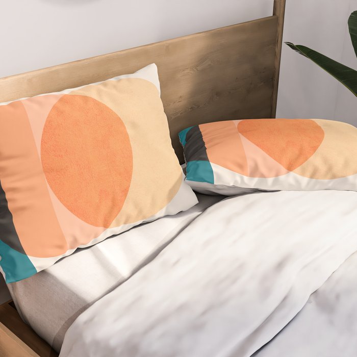 Abstraction_NEW_SUNSET_OCEAN_WAVE_POP_ART_Minimalism_0022D Pillow Sham Gallery Image 2