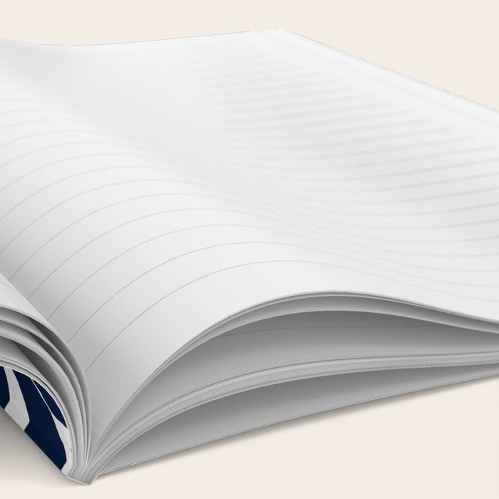 Floral Blooms and Leaves, Navy, Coral and White Notebook Gallery Image 2