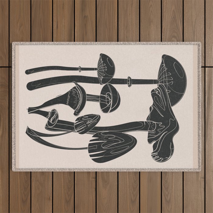 Abstract Mushrooms 12 Outdoor Rug Gallery Image 1