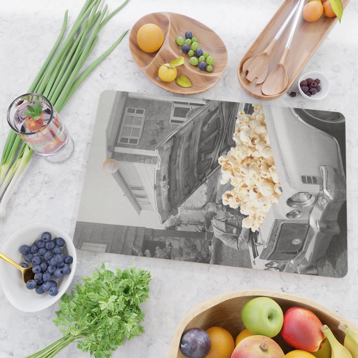 Pop the hood - Popcorn Car II Cutting Board Gallery Image 2