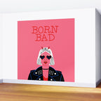 Born bad devil woman cartoon portrait art Wall Mural Gallery Image 2