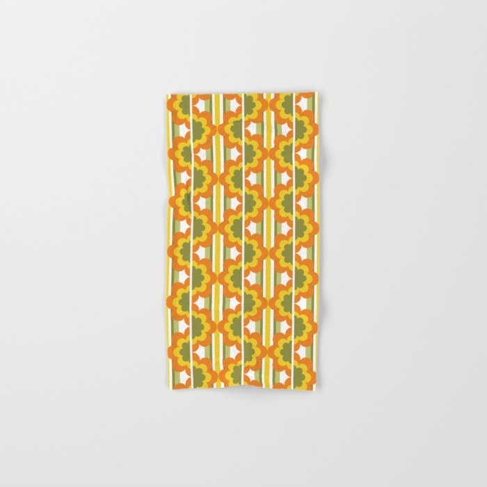 '70's Summer' Orange Yellow Green Bath Towel Gallery Image 1