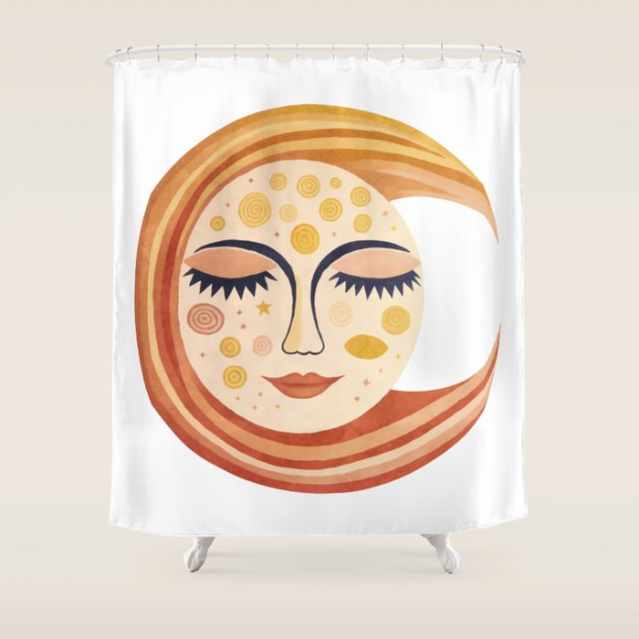 Whimsical Moon Magic Boho Dreams Shower Curtain Gallery Image 1