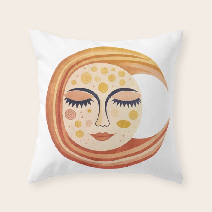 Whimsical Moon Magic Boho Dreams Throw Pillow Gallery Image 6