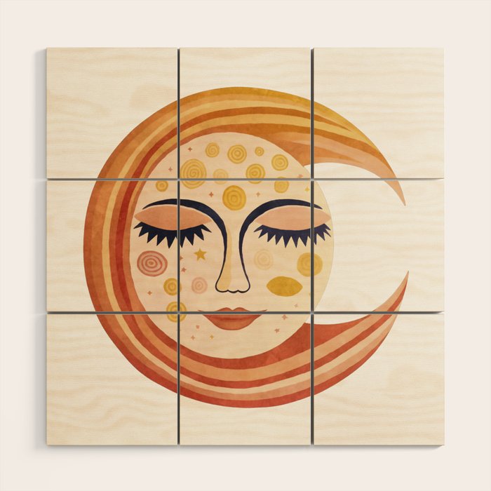 Whimsical Moon Magic Boho Dreams Wood Wall Art Gallery Image 1
