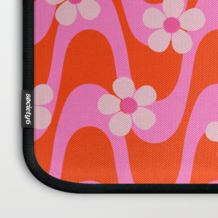 Groovy Pink Flower Power Laptop Sleeve Gallery Image 3