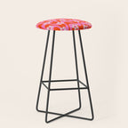 Groovy Pink Flower Power Stool Gallery Image 1