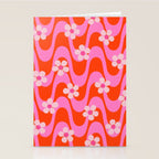 Groovy Pink Flower Power Stationery Card Gallery Image 2