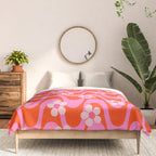 Groovy Pink Flower Power Comforter Gallery Image 3