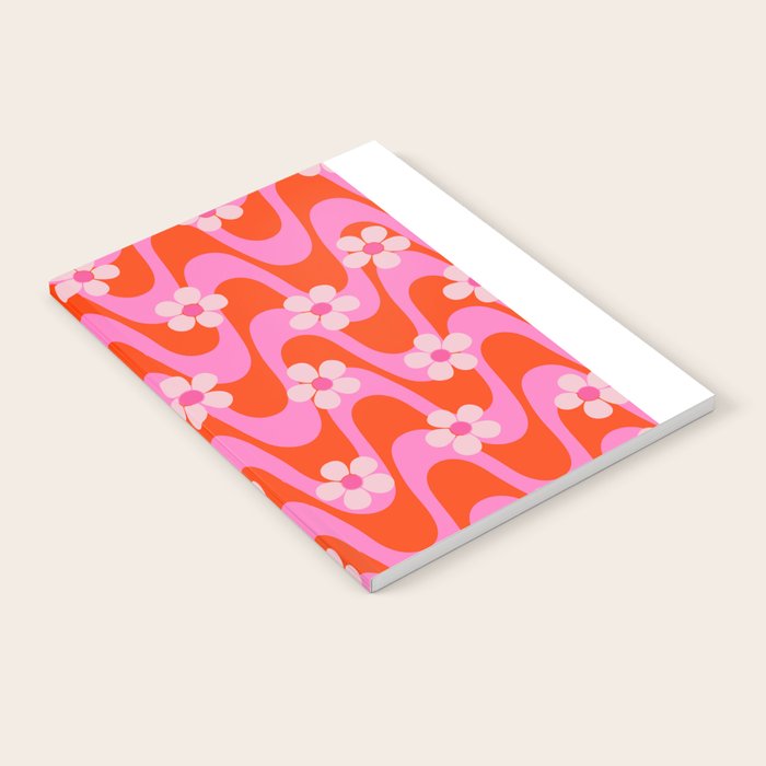 Groovy Pink Flower Power Notebook Gallery Image 1