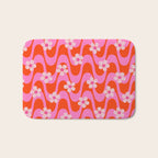 Groovy Pink Flower Power Bath Mat Gallery Image 1