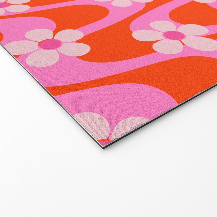 Groovy Pink Flower Power Welcome Mat Gallery Image 2