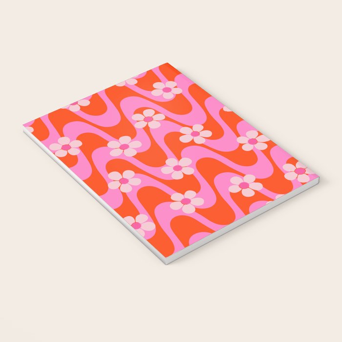 Groovy Pink Flower Power Notebook Gallery Image 3