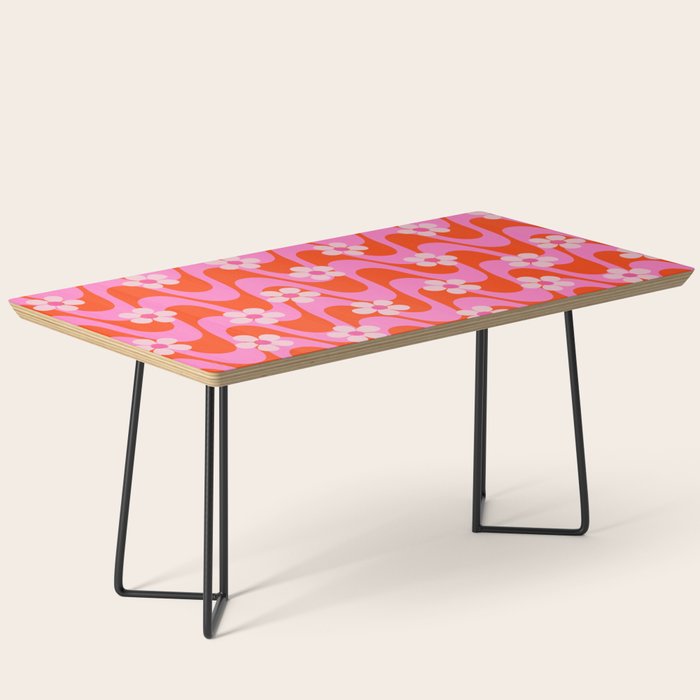 Groovy Pink Flower Power Coffee Table Gallery Image 1