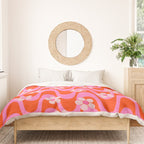 Groovy Pink Flower Power Duvet Cover Gallery Image 3