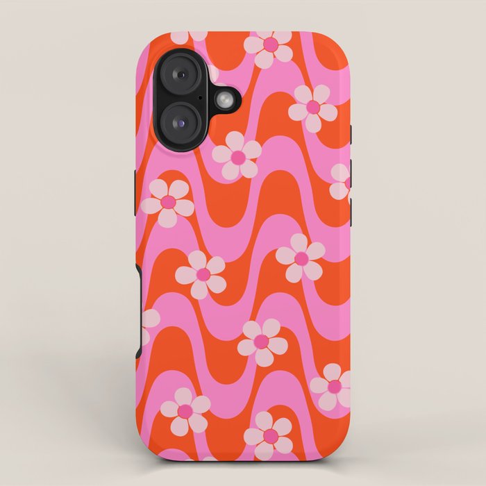 Groovy Pink Flower Power iPhone Case Gallery Image 1