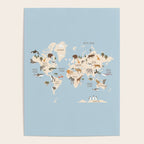 Illustrated Animal World Map Poster Gallery Image 4