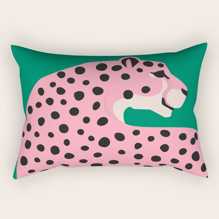 The Stare 3: Pink Cheetah Edition Rectangular Pillow Gallery Image 2