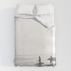 BW Surfer, Ocean Surf, California Dream, Beach Decor, Wave Surfers, Ocean Shore Duvet Cover Gallery Image 6