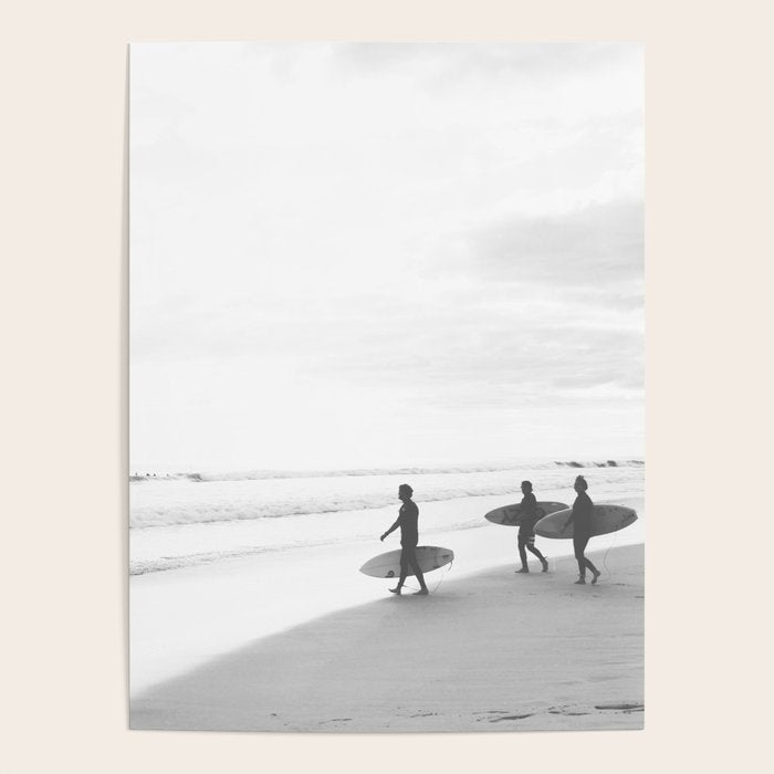 BW Surfer, Ocean Surf, California Dream, Beach Decor, Wave Surfers, Ocean Shore Poster