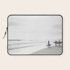 BW Surfer, Ocean Surf, California Dream, Beach Decor, Wave Surfers, Ocean Shore Laptop Sleeve Gallery Image 1