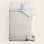 BW Surfer, Ocean Surf, California Dream, Beach Decor, Wave Surfers, Ocean Shore Comforter Gallery Image 6