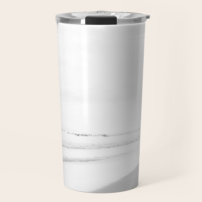 BW Surfer, Ocean Surf, California Dream, Beach Decor, Wave Surfers, Ocean Shore Travel Mug Gallery Image 1