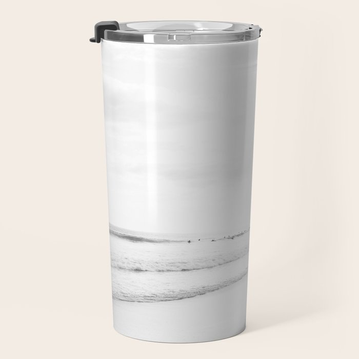 BW Surfer, Ocean Surf, California Dream, Beach Decor, Wave Surfers, Ocean Shore Travel Mug Gallery Image 3