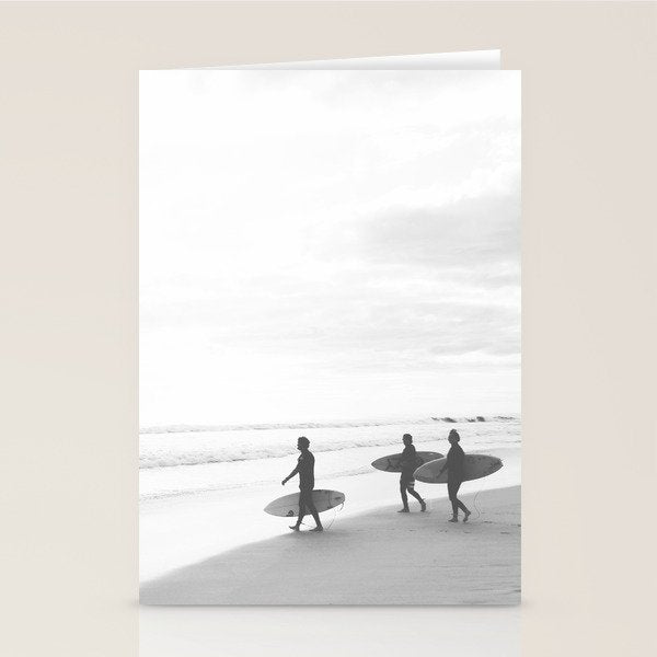 BW Surfer, Ocean Surf, California Dream, Beach Decor, Wave Surfers, Ocean Shore Stationery Card Gallery Image 2