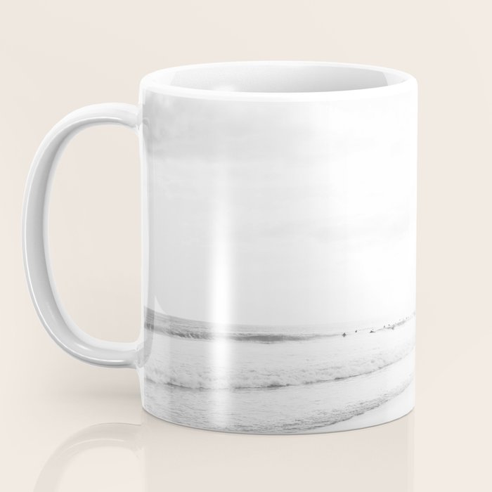 BW Surfer, Ocean Surf, California Dream, Beach Decor, Wave Surfers, Ocean Shore Coffee Mug Gallery Image 3