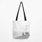BW Surfer, Ocean Surf, California Dream, Beach Decor, Wave Surfers, Ocean Shore Tote Bag Gallery Image 2