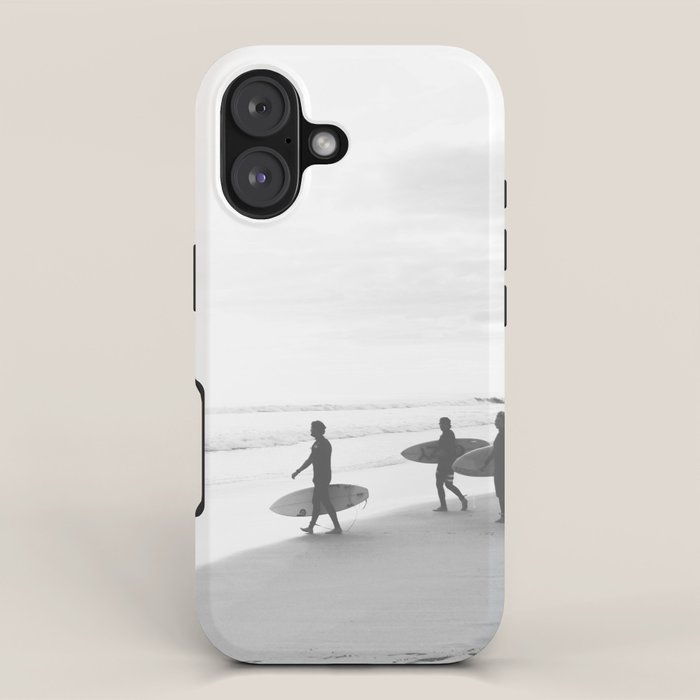 BW Surfer, Ocean Surf, California Dream, Beach Decor, Wave Surfers, Ocean Shore iPhone Case Gallery Image 1