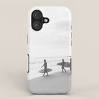 BW Surfer, Ocean Surf, California Dream, Beach Decor, Wave Surfers, Ocean Shore iPhone Case Gallery Image 1