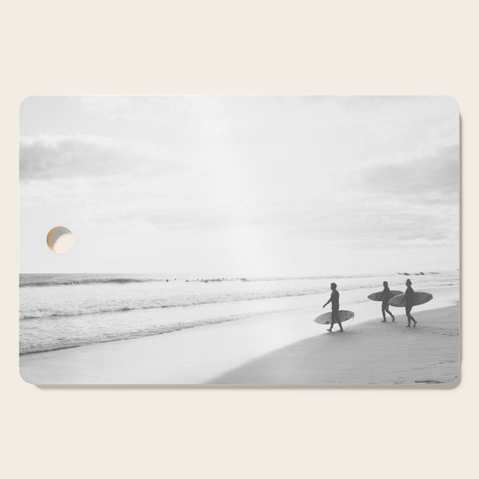 BW Surfer, Ocean Surf, California Dream, Beach Decor, Wave Surfers, Ocean Shore Cutting Board Gallery Image 1