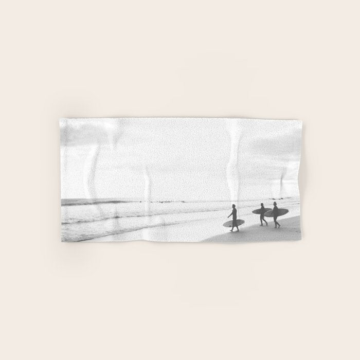 BW Surfer, Ocean Surf, California Dream, Beach Decor, Wave Surfers, Ocean Shore Bath Towel Gallery Image 1