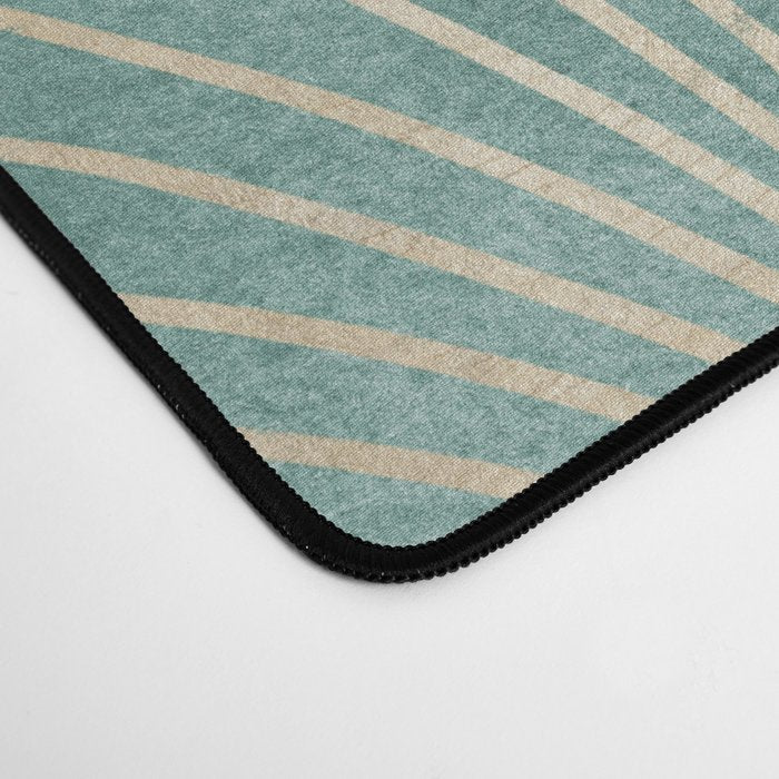 Art Deco Fans Pattern in Teal Desk Mat Gallery Image 4