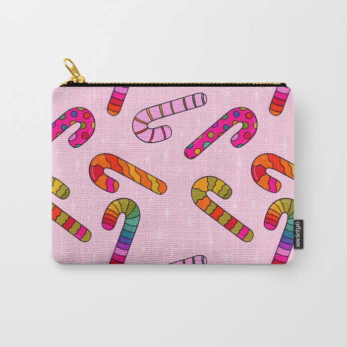 Rainbow Candy Canes Carry All Pouch Gallery Image 1