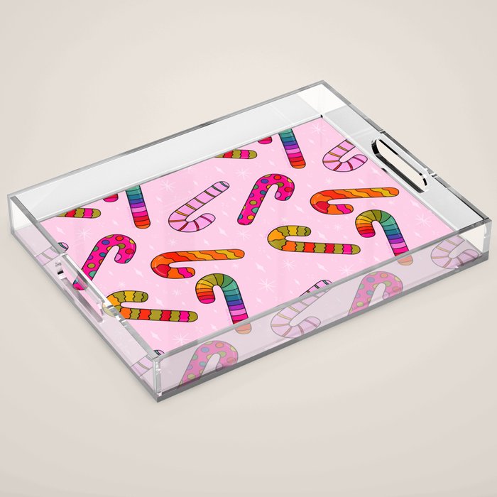 Rainbow Candy Canes Acrylic Tray Gallery Image 1