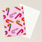 Rainbow Candy Canes Stationery Card Gallery Image 2
