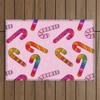 Rainbow Candy Canes Outdoor Rug Gallery Image 1