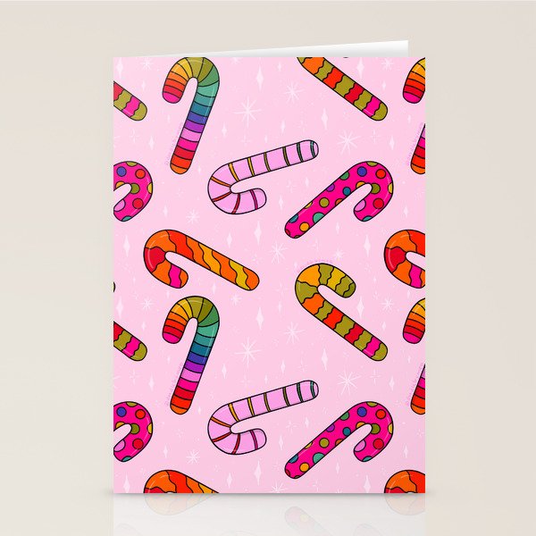 Rainbow Candy Canes Stationery Card Gallery Image 2