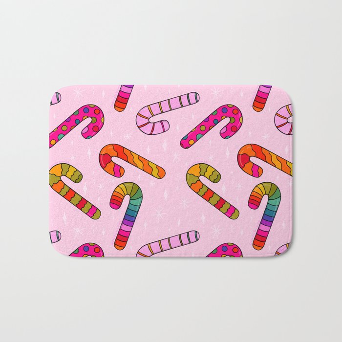 Rainbow Candy Canes Bath Mat Gallery Image 1