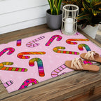 Rainbow Candy Canes Outdoor Rug Gallery Image 2