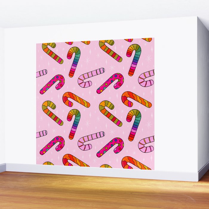 Rainbow Candy Canes Wall Mural Gallery Image 2