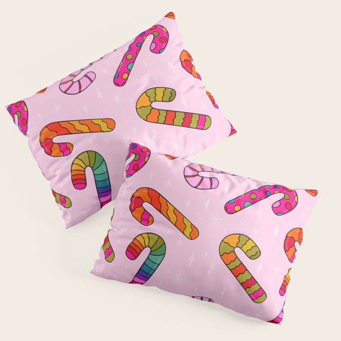 Rainbow Candy Canes Pillow Sham Gallery Image 1