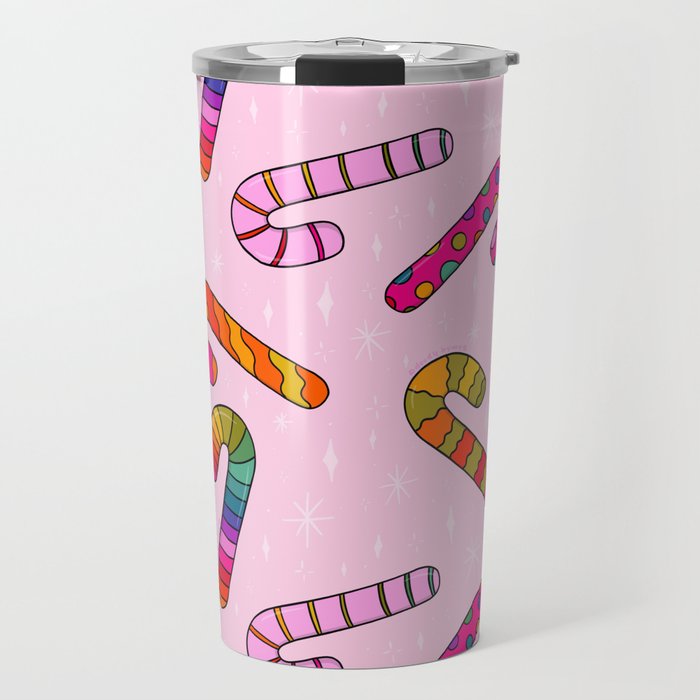 Rainbow Candy Canes Travel Mug Gallery Image 1